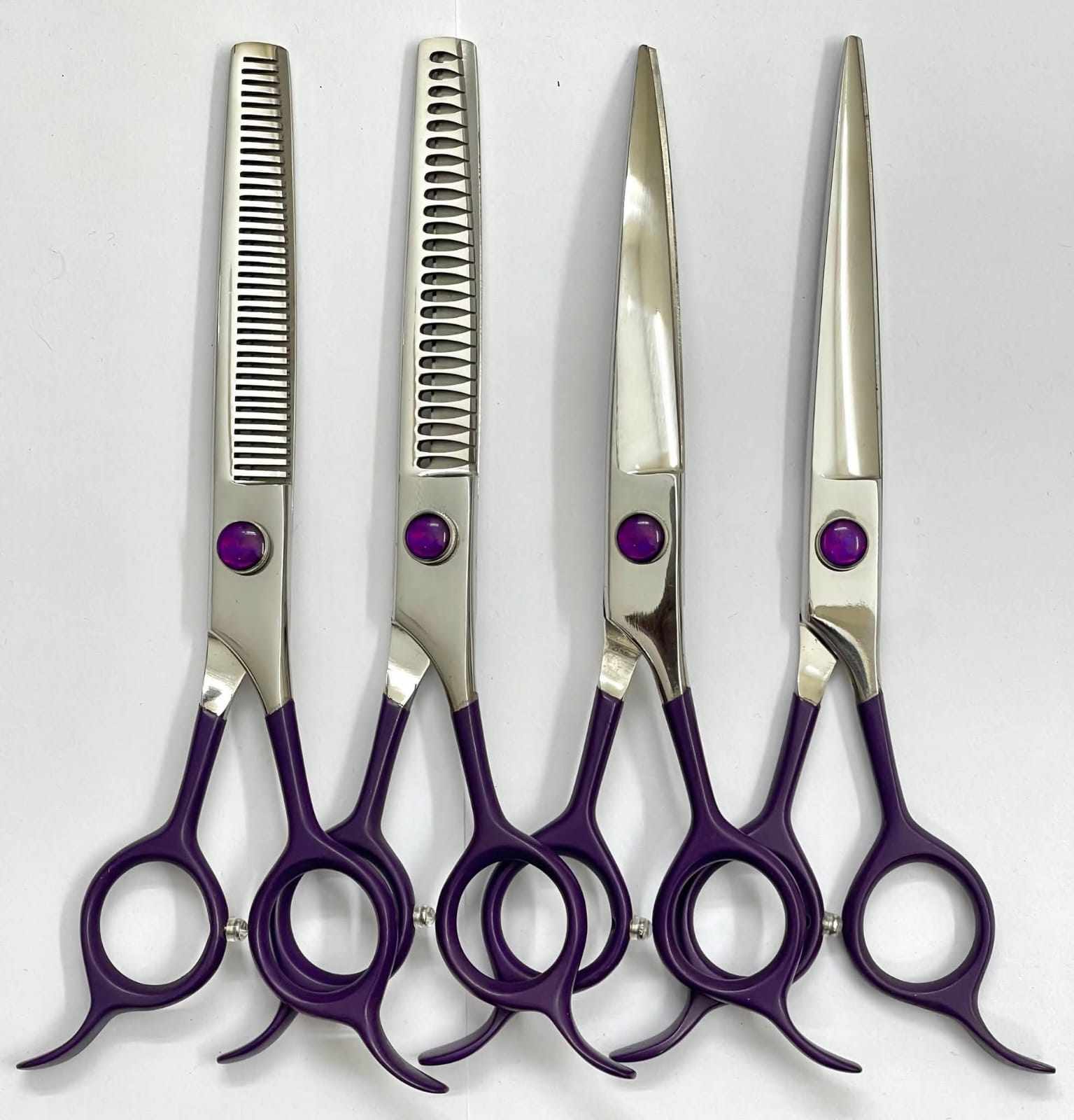 Professional 4-Piece Pet Grooming Scissors Set | Stainless Steel Dog & Cat Grooming Shears Kit for Professional Groomers